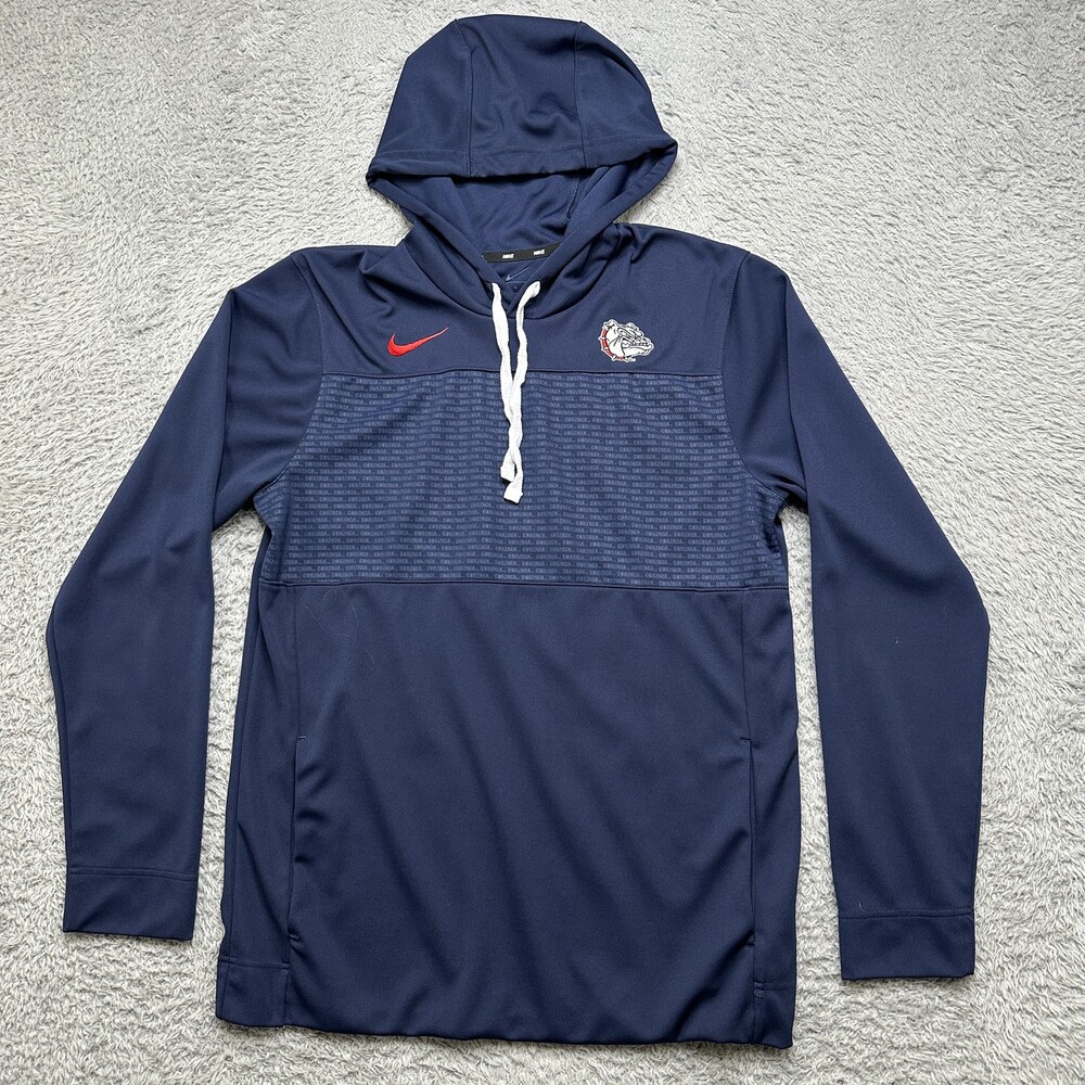 Nike Gonzaga Bulldogs Hoodie Mens M Navy Embroidered Swoosh Team Issue